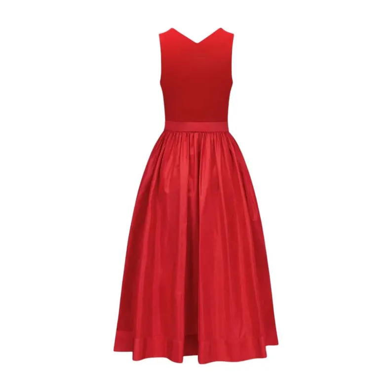 Red Velvet Dirndl Dress
