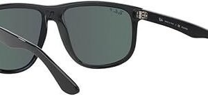Ray-Ban RB4147 BOYFRIEND Square Sunglasses, Black/Dark Green, 60 mm
