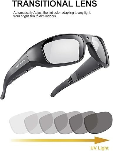 OhO sunshine Camera Sunglasses,4K Video 24M Resolution H.265 Smart Glasses with Built-in Memory for Outdoor Adventure