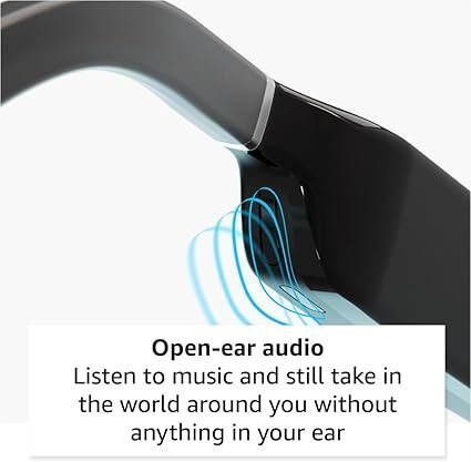 Amazon Echo Frames, an Alexa device (newest model), Smart glasses with Alexa, Square frames in Classic Black with polarized sunglass lenses