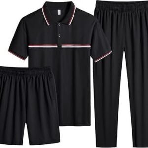 Men's 3 Piece Tracksuit Jogging Set Sports Pants Set Fitness Set