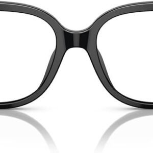 Michael Kors Women's MK4104U Perth Universal Fit Square Prescription Eyewear Frames, Black/Demo Lens, 53 mm