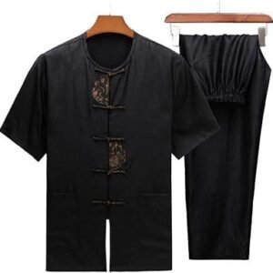 Button Decoration Middle-Aged Men's Chinese Casual Men's Two-Piece Suit