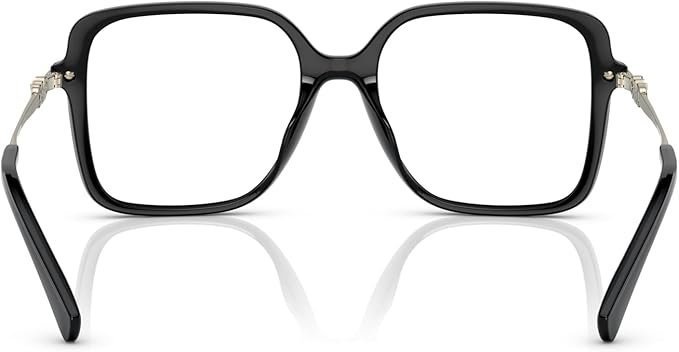 Michael Kors Women's MK4095U Dolonne Universal Fit Square Prescription Eyewear Frames, Black/Demo Lens, 53 mm