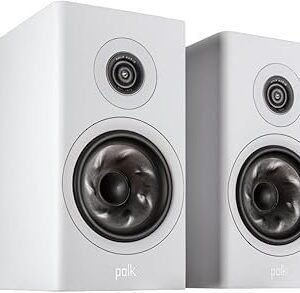 Polk Audio Reserve R200 Large Bookshelf Speaker for Dynamic, Detailed Home Theater Audio, 1" Pinnacle Ring Tweeter & 6.5" Turbine Cone Woofer, Dolby Atmos & IMAX Enhanced, Wall Mountable, White