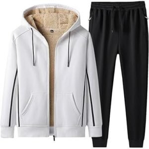 Men's Casual Long-sleeved Sports Suit Plush Thick Hooded Sweatshirt Suit