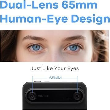 KanDao QooCam EGO - Viewer-Integrated 3D VR Camera, 24MP/8K Photos/4K 60FPS Videos Stereoscopic 3D Instant Display Camera, Compatible on VR Headsets/AR Glasses/Projectors, Charging Kit