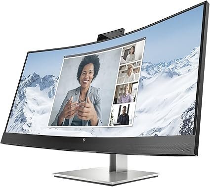 HP E34m G4 34" Class Webcam WQHD Curved Screen LCD Monitor - 21:9 - Black