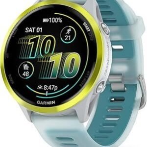 Garmin® Forerunner® 570, 42mm, Advanced GPS Running and Triathlon Smartwatch, AMOLED Display, Training and Recovery Features, Cloud Blue Aluminum with Translucent Whitestone/Cloud Blue Band