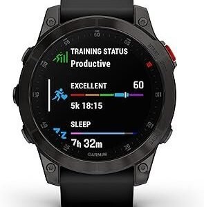 Garmin 010-02582-10 epix Gen 2, Premium active smartwatch, Health and wellness features, touchscreen AMOLED display, adventure watch with advanced features, black titanium