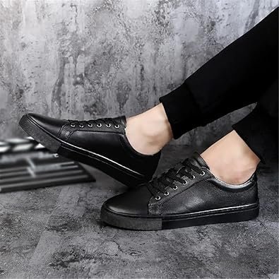 FMURY Men Sneakers Soft Casual Shoes Men Comfortable Breathable -Light Genuine Leather Shoe
