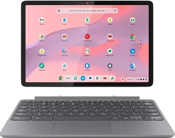 Lenovo - Duet 11 Chromebook - 11" 2K LCD Touchscreen 2-in-1 Tablet - MediaTek Kompanio 838-4GB RAM - 128GB - eMMC with Keyboard - Luna Gray