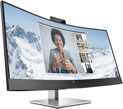 HP E34m G4 34" Class Webcam WQHD Curved Screen LCD Monitor - 21:9 - Black