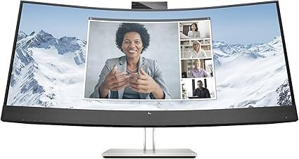 HP E34m G4 34" Class Webcam WQHD Curved Screen LCD Monitor - 21:9 - Black