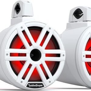 Rockford Fosgate M2WL-10H Color Optix 10" Multicolor LED Lighted Marine Grade Horn Loaded Speakers in Wake Tower Enclosures - White (Pair)