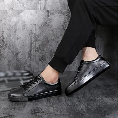FMURY Men Sneakers Soft Casual Shoes Men Comfortable Breathable -Light Genuine Leather Shoe