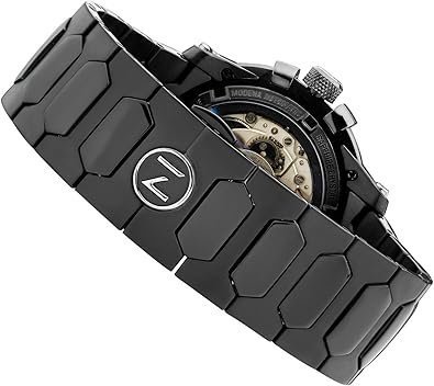 NOVE Modena Swiss Made Automatic Slim 44mm Watches for Men & Women, 12.5mm Thin, 200m Water Resistant, Two Tone Sunray Dial, Date Calendar, Stainless Steel Band