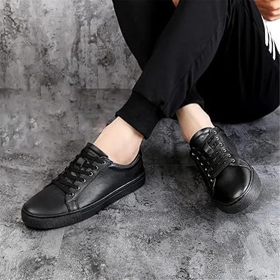 FMURY Men Sneakers Soft Casual Shoes Men Comfortable Breathable -Light Genuine Leather Shoe