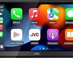JVC KW-M785BW Wireless Apple CarPlay Android Auto Digital Media Player, Double Din, 6.8 Inch LCD Touchscreen, AM/FM, Bluetooth, USB Port, iDatalink Maestro, SiriusXM, Class D Amp, Car Radio (Renewed)