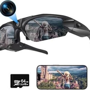 Li&Lu Sport Camera with WiFi, Camera Sunglasses for Outdoor Sports Supports iOS&Android (64GB TF Card Included)