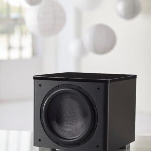 REL HT/1205 MKII 12-Inch Powered Subwoofer – Powerful Bass for HiFi Home Theater, Audiophile Stereo Systems, and Surround Sound – Premium High-End Subwoofer in Line Grained Black Finish