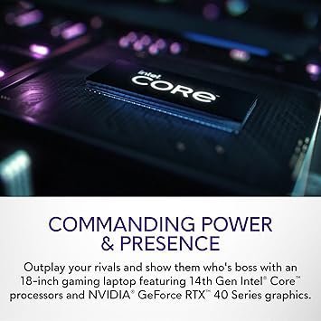 Alienware M18 R2 Gaming Laptop - 18 QHD+ 165Hz 3ms Display, Intel Core i9-14900HX, 32GB DDR5 RAM, 1TB SSD, NVIDIA GeForce RTX 4080 12 GB GDDR6, Windows 11 Home, Onsite Service - Dark Metallic Moon