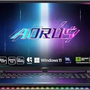 GIGABYTE AORUS MASTER 18 Gaming Laptop - 240Hz 2560x1600 Mini-LED - NVIDIA GeForce RTX 5090 - Intel Core Ultra 9 275HX - 2TB SSD with 64GB DDR5 RAM - Windows 11 Home AD (AORUS MASTER 18 BZH-C6USD45SH)