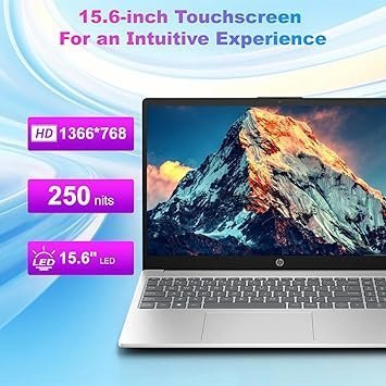 HP 2025 15.6" Touchscreen Laptop, with Office Pro Lifetime License, Intel 13th Core i3-1315U(Up to 4.5GHz), 32 GB RAM, 1 TB SSD, Intel UHD Graphics, Anti-Glare, Windows 11 Pro, w/Accessories