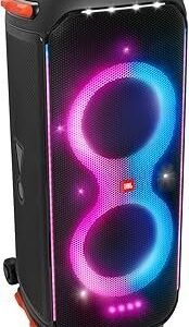 JBL PartyBox 710 -Party Speaker with Powerful Sound, Built-in Lights and Extra Deep Bass, IPX4 Splash Proof, App/Bluetooth Connectivity, Made for Everywhere a Handle Wheels (Black)