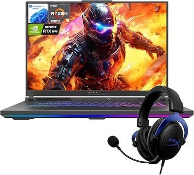 ASUS ROG Strix G18 RTX 5070 Gaming Laptop, 18“ ROG Nebula 2.5K 240Hz/3ms, AMD Ryzen 9 8940HX, NVIDIA RTX 5070 with ROG Boost, 32GB DDR5, 1TB SSD, RGB KB, ROG Cooling, Bundle with HyperX Cloud Headset