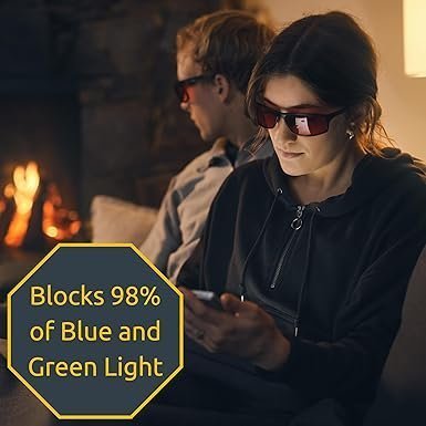 TrueDark Twilights Elite Blue Light Blocking Glasses to Reduce Eye Strain and UV Glare for Better Sleep - Men & Women, Computer Screen, Gaming, TV, Phone - by Dave Asprey