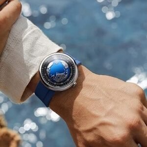 CIGA Design Mechanical Automatic Watch Blue Planet II·Atlantic, Round Stainless Steel Case, Earth-Like dial Design, Luminous Version, Premium Fluororubber Strap Watches Gifts for Men and Women Visit the CIGA D
