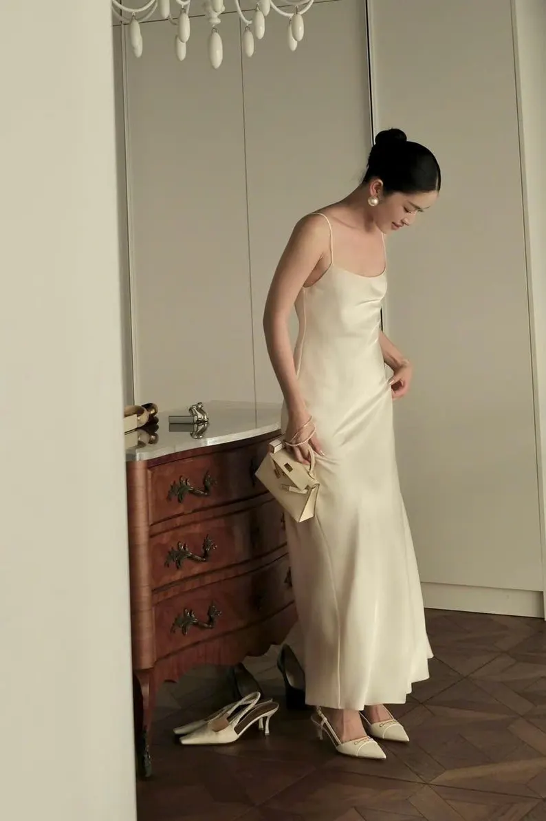 Ivory Dress - Midi Dress - Bridesmaid Dresses