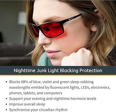 TrueDark Twilights Elite Blue Light Blocking Glasses to Reduce Eye Strain and UV Glare for Better Sleep - Men & Women, Computer Screen, Gaming, TV, Phone - by Dave Asprey