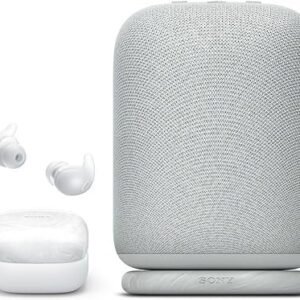 Sony LinkBuds Fit Truly Wireless Noise Canceling Earbud Headphones, Small & Light with Newly Developed Air Fitting Supporters, White LinkBuds Wireless Portable Bluetooth Speaker, Light Gray