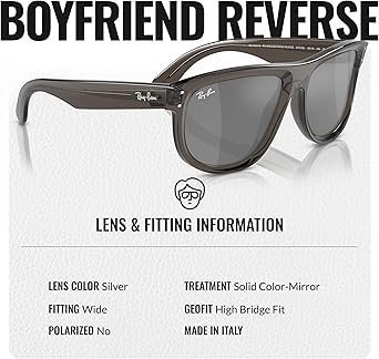 Ray-Ban RBR0501S BOYFRIEND REVERSE Square Shape Sunglasses with Official Eyewear Kit Bundle