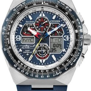 Citizen Men's Eco-Drive Promaster Sikorsky Watch, Blue Dial, Blue Rubber Strap, Atomic Timekeeping (Model: JY8156-00L)