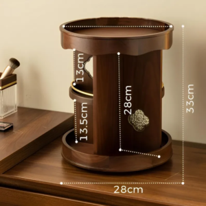 Rotating wooden circle storage rack,