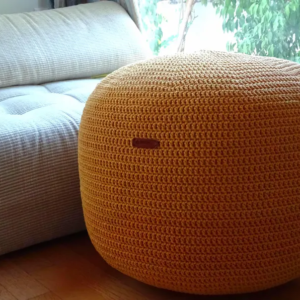 Handmade crochet pouf
