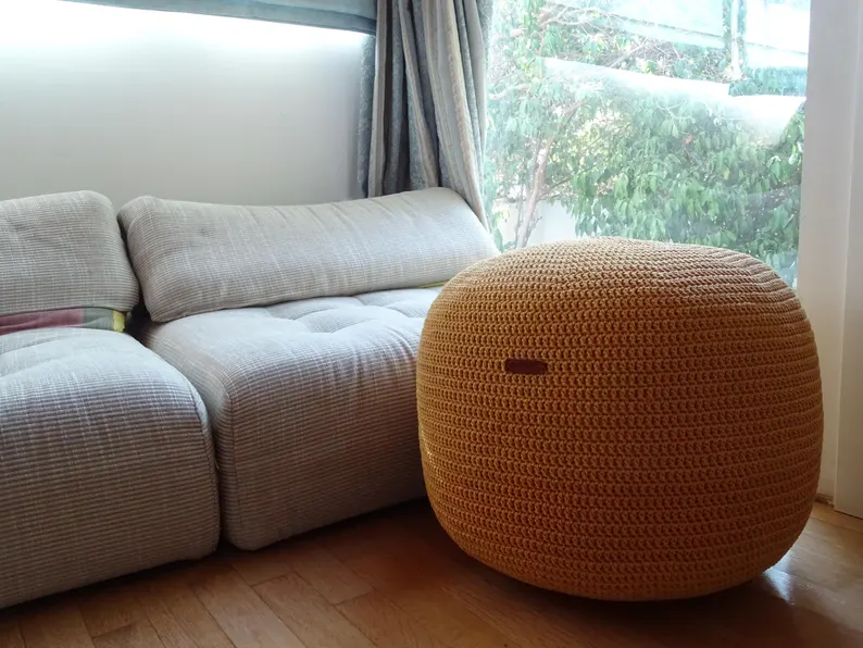 Handmade crochet pouf
