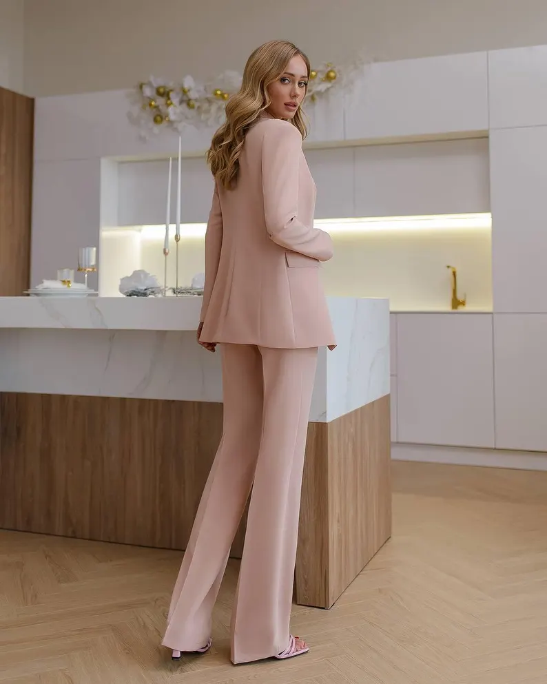 Beige 3-Piece Pantsuit