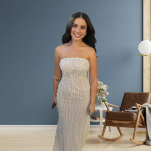 Pearl Beaded Mini Dress - Strapless Backless Prom Gown