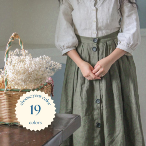 MOSS Long Linen Skirt With Buttons