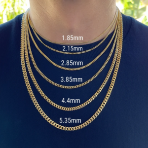 Miami Cuban Chain 14K Real Gold Diamond Cut Necklace