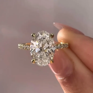 Oval Cut Moissanite Solitaire Engagement Ring