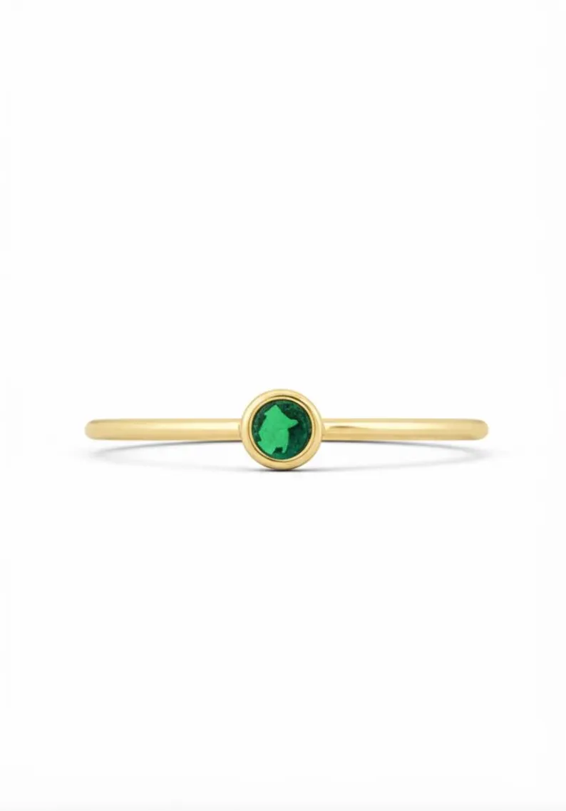 Dark Green Tourmaline ring ,Tourmaline Ring Gold Plated-