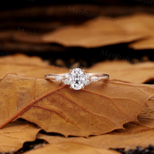Vintage Oval Diamond Engagement Ring