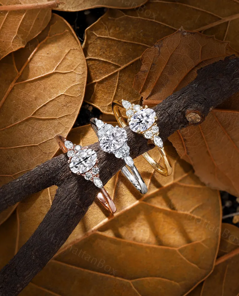 Vintage Oval Diamond Engagement Ring