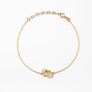 Diamond Interlocking Circle in 14k Solid Gold