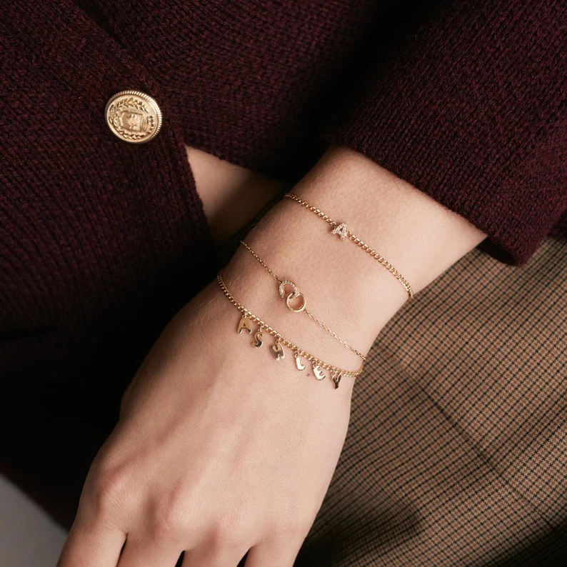 Diamond Interlocking Circle in 14k Solid Gold